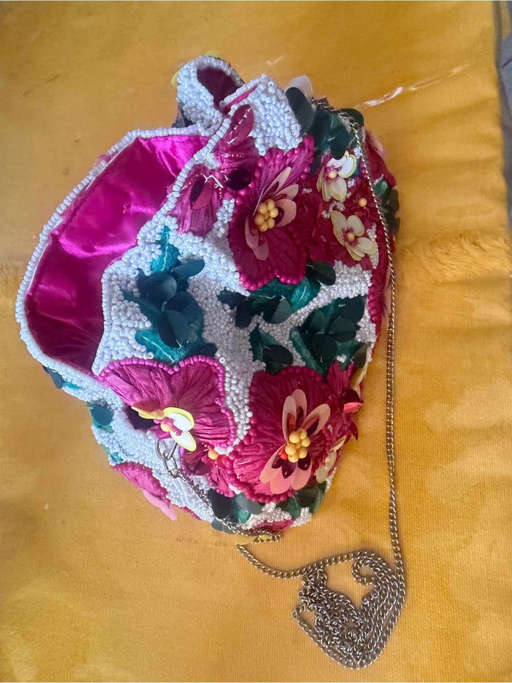 Beaded floral bag
